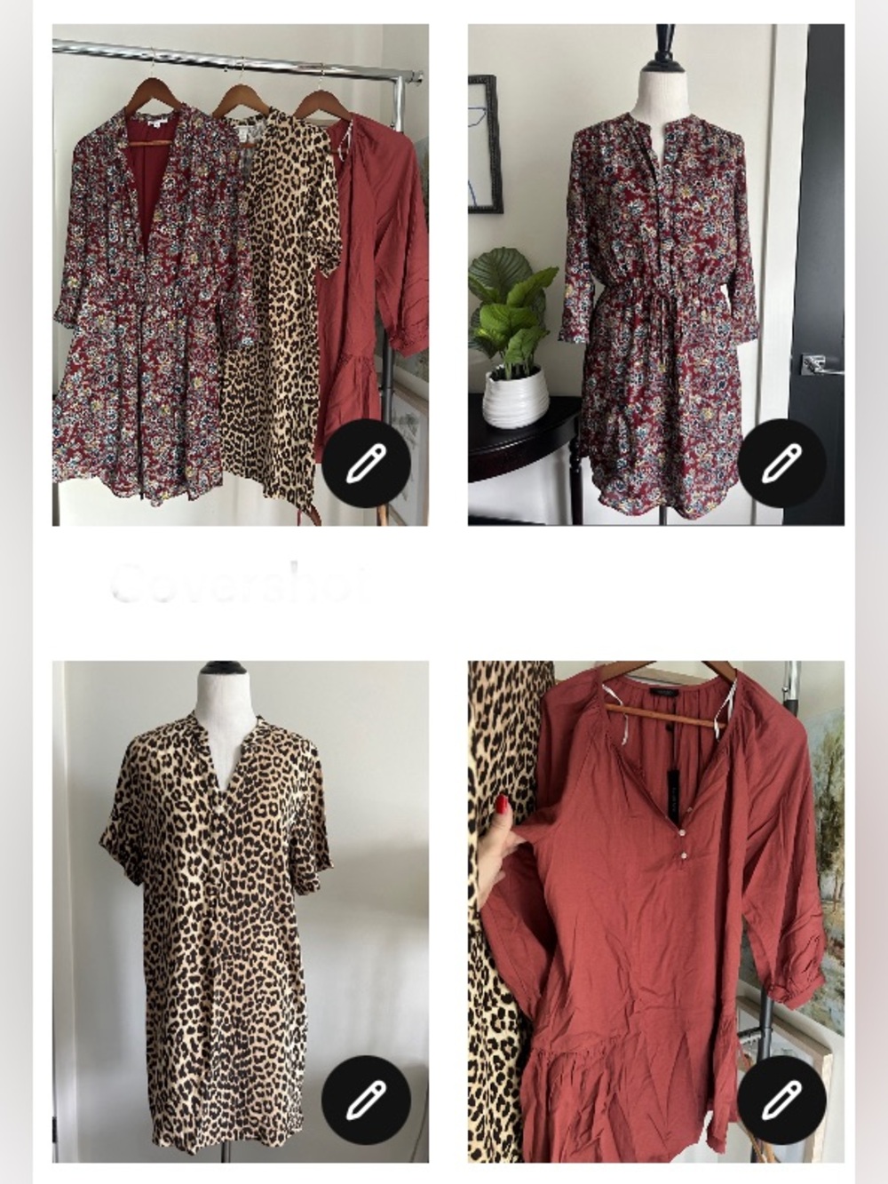 3 size S new and never worn Floral summer Burgundy V-Neck Dress bundle